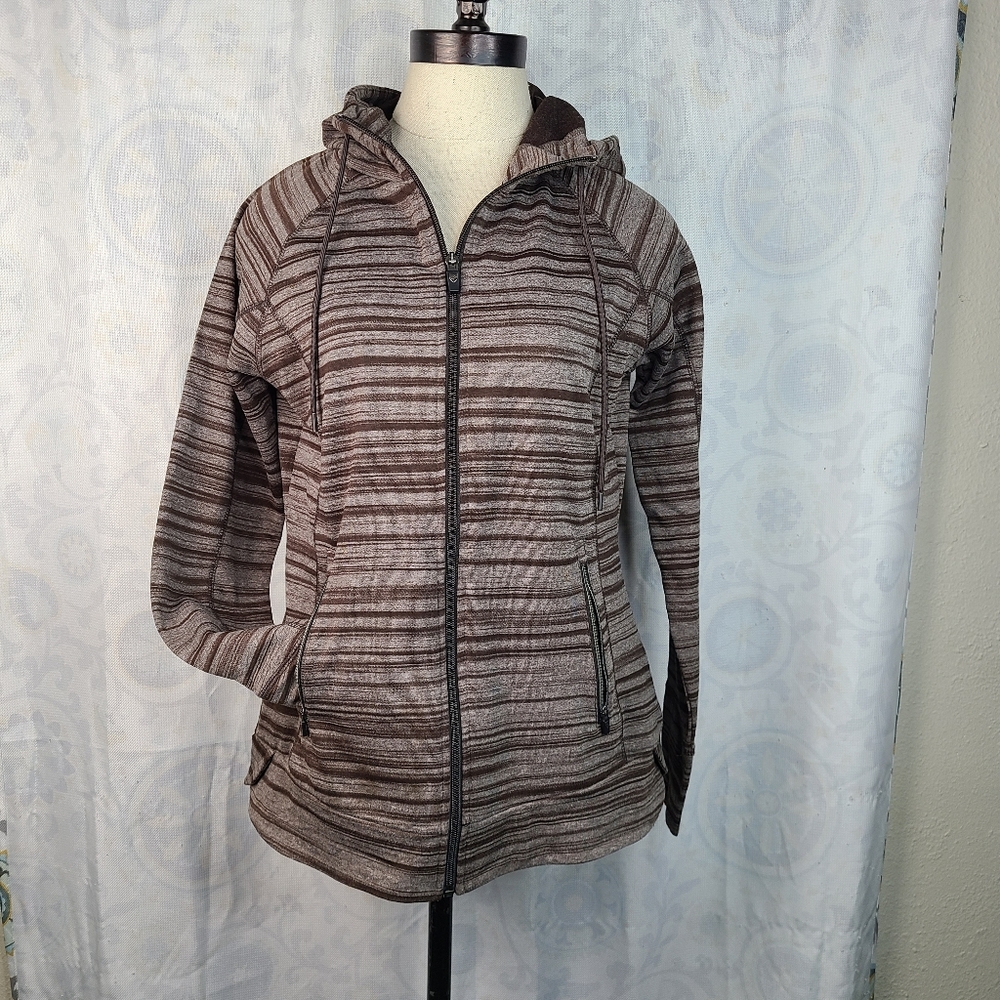 Kuhl Piper brown and gray full-zip long-sleeve hoodie women's small